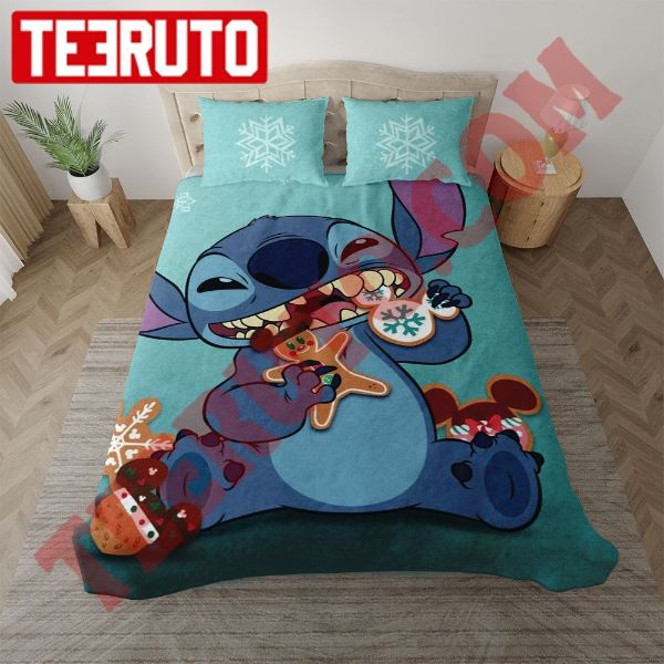 Stitch Is Eating Christmas Candies Bedding Sets
