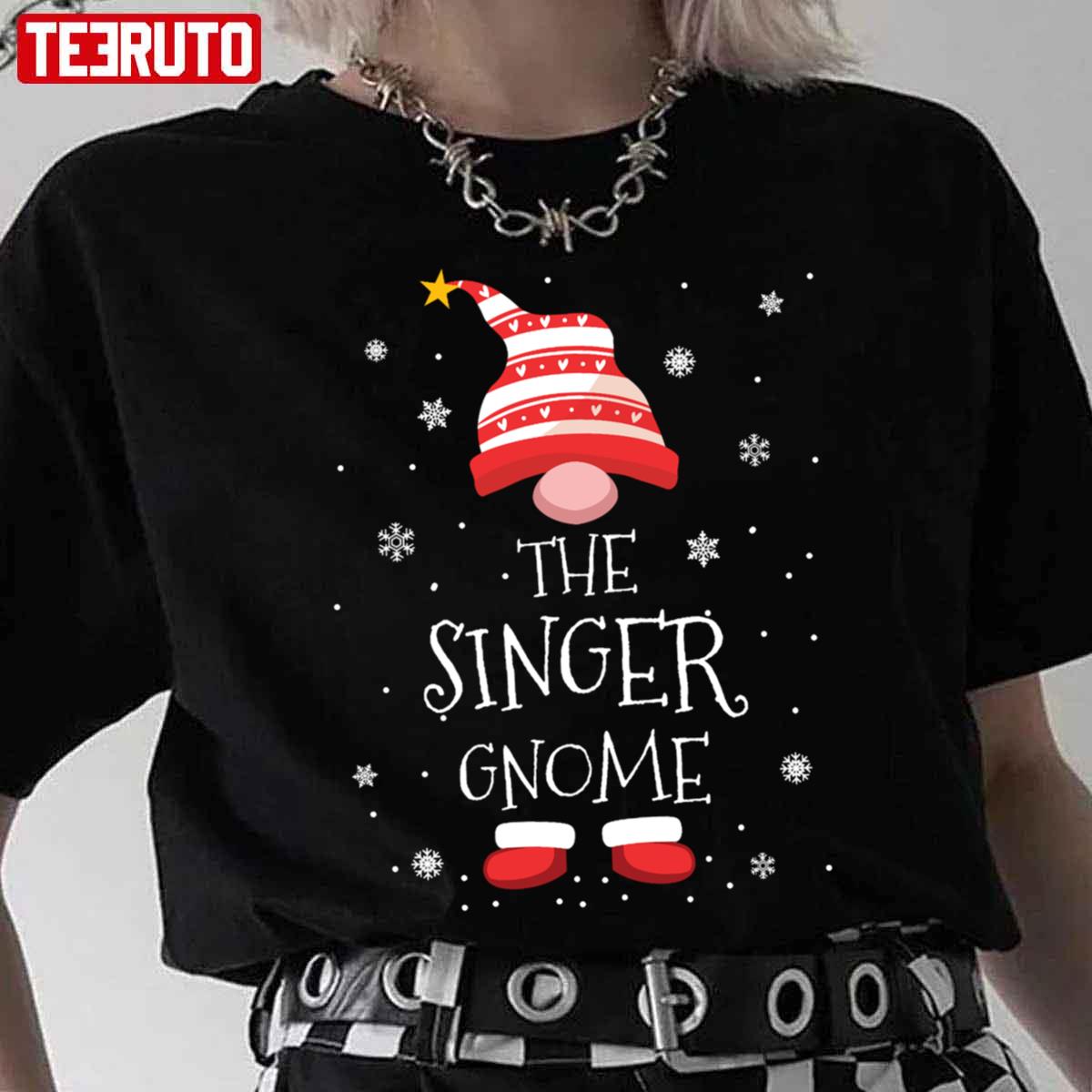 The Singer Christmas Gnome Unisex T-Shirt