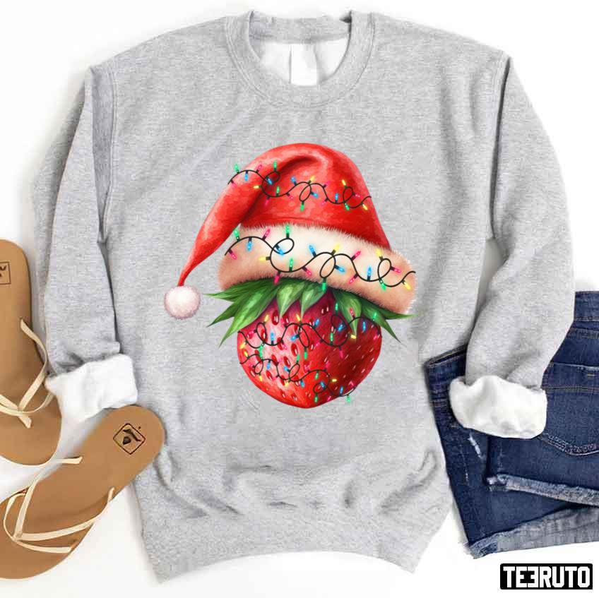 Tree Lights Xmas Fruit Strawberry Unisex Sweatshirt