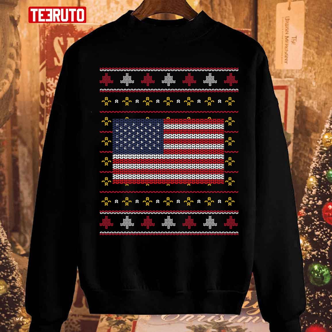 Usa Flag Christmas Patriotic Unisex Sweatshirt