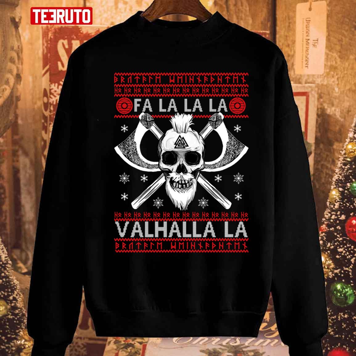 Valhalla La Bearded Skull Valknut Viking Unisex Sweatshirt