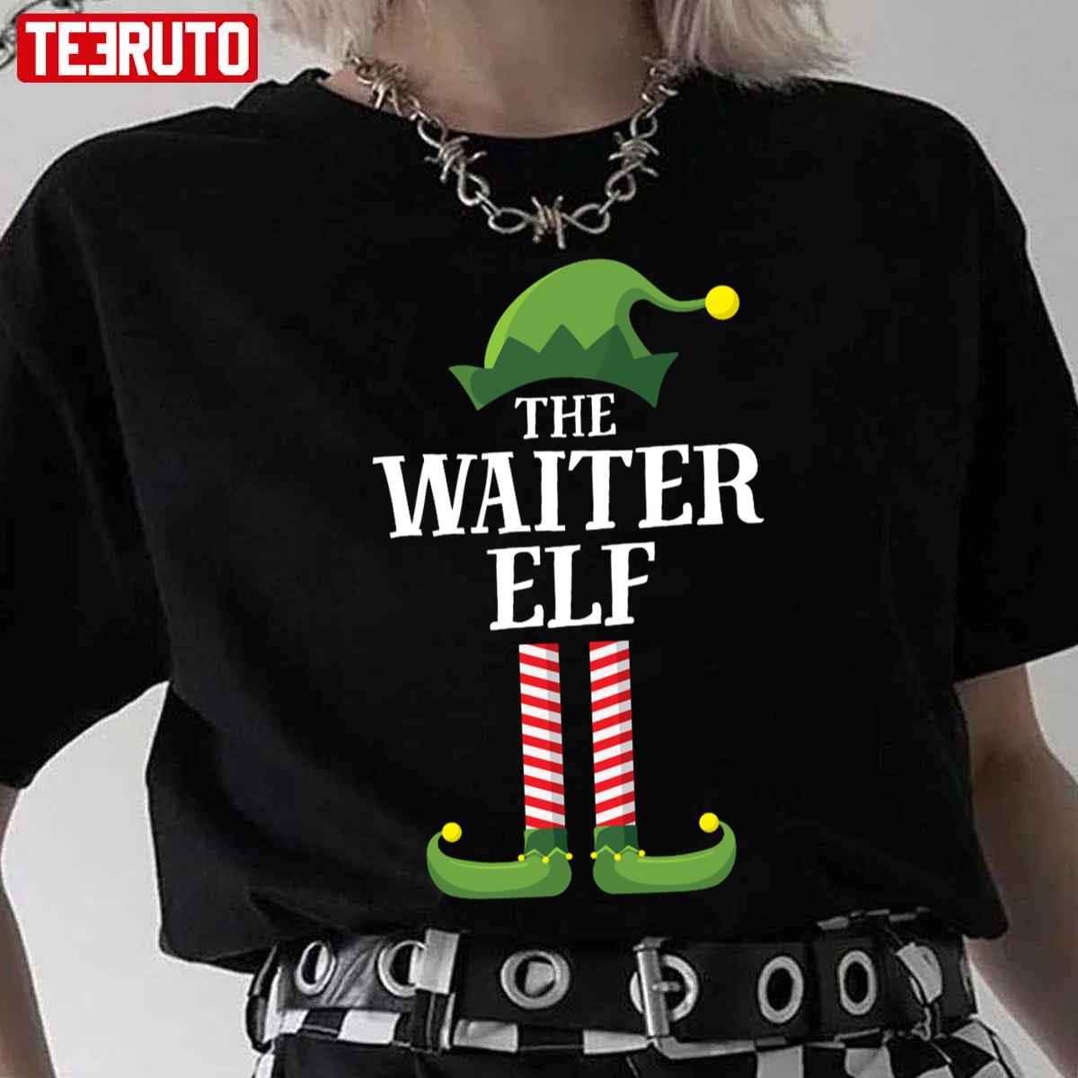 Waiter Elf Group Christmas Vintage Unisex T-Shirt