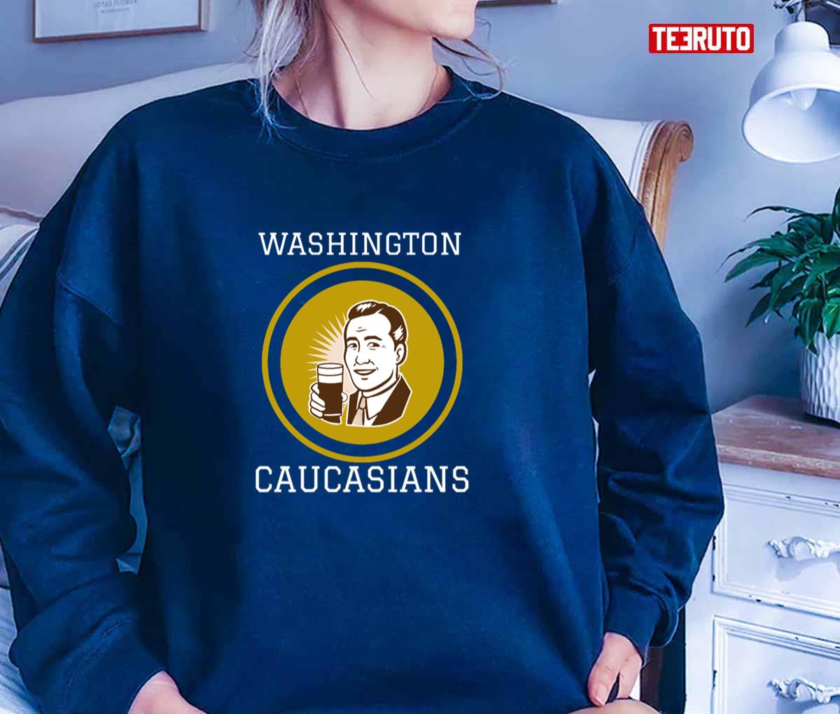 Washington Caucasians Football Logo Tie-Dye Long Sleeve Shirt