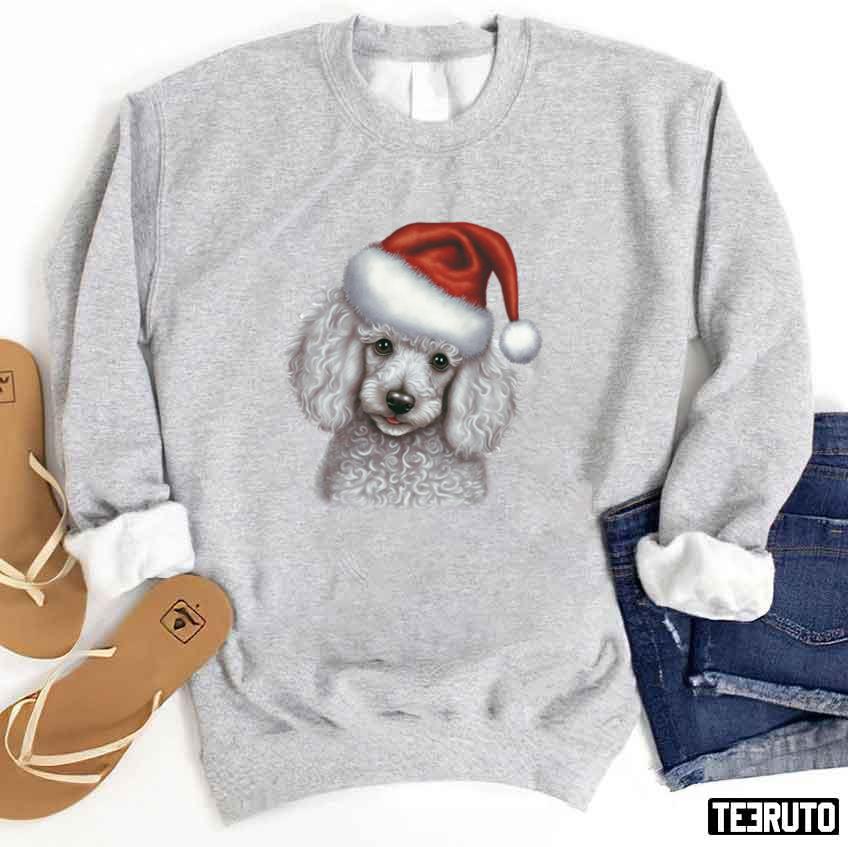 White Toy Poodle Puppy Christmas Unisex Sweatshirt