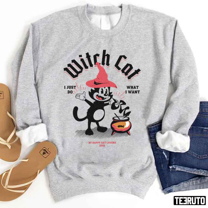 Witch Cat Comic Animal Wizard Unisex Sweatshirt