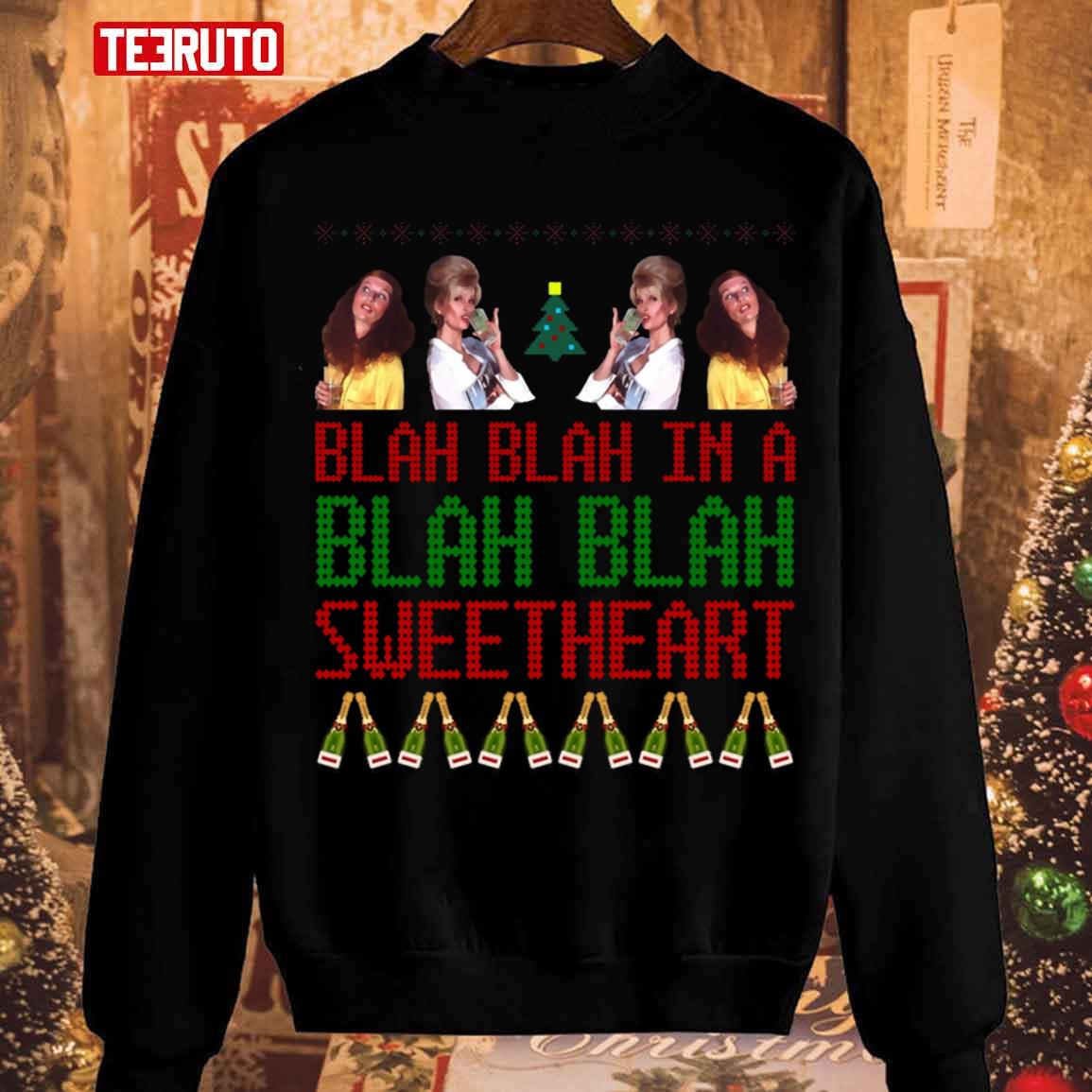 Abfab Christmas In A Blah Blah Christmas Unisex Sweatshirt