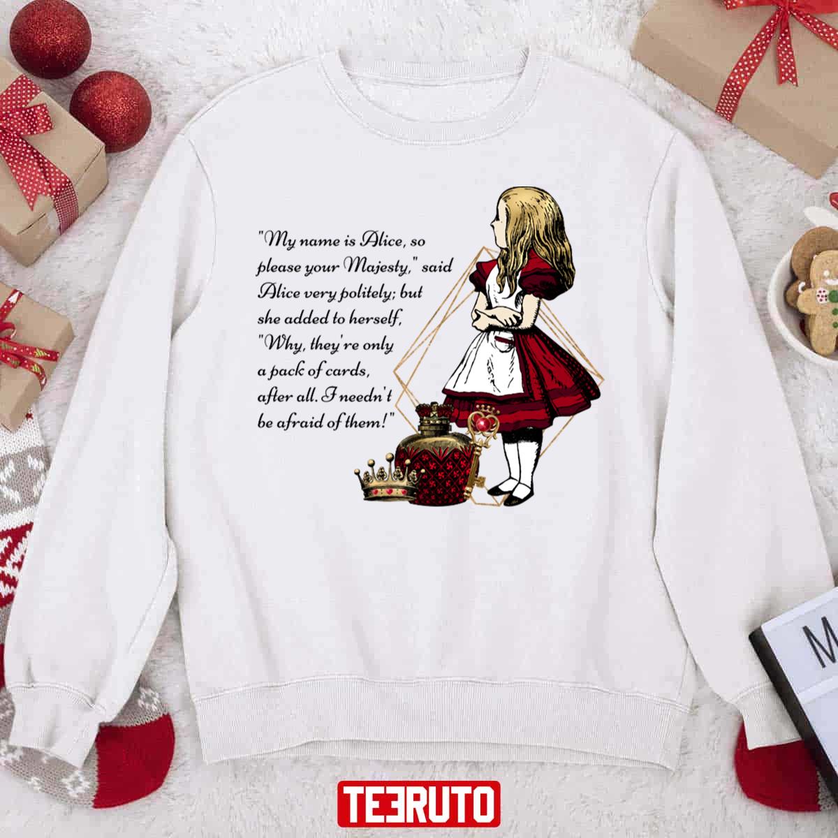 Alice In Wonderland 103 Red Series Christmas Cute Trendy Unbirthday Party Tshirt Mad Hatte Unisex Sweatshirt