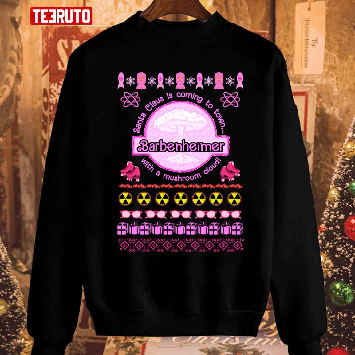Barbenheimer Santa Is Coming Holiday Christmas Unisex Sweatshirt