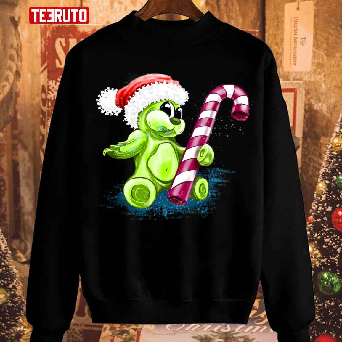 Bear Gummy And Candy Cane Christmas Unisex Sweatshirt