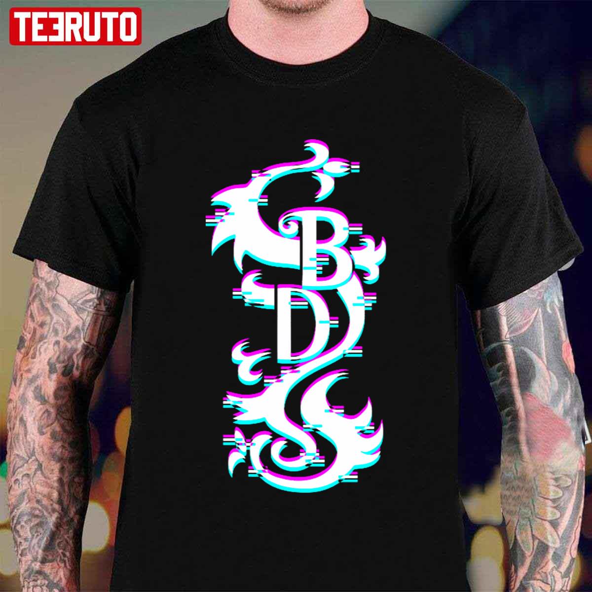 Black Dragon Glitch Logo Unisex T-Shirt