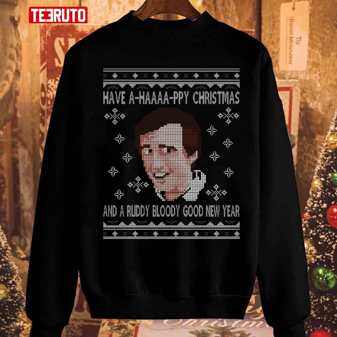 Christmas Alan Partridge A Haaaapy Christmas Knit Pattern Unisex Sweatshirt