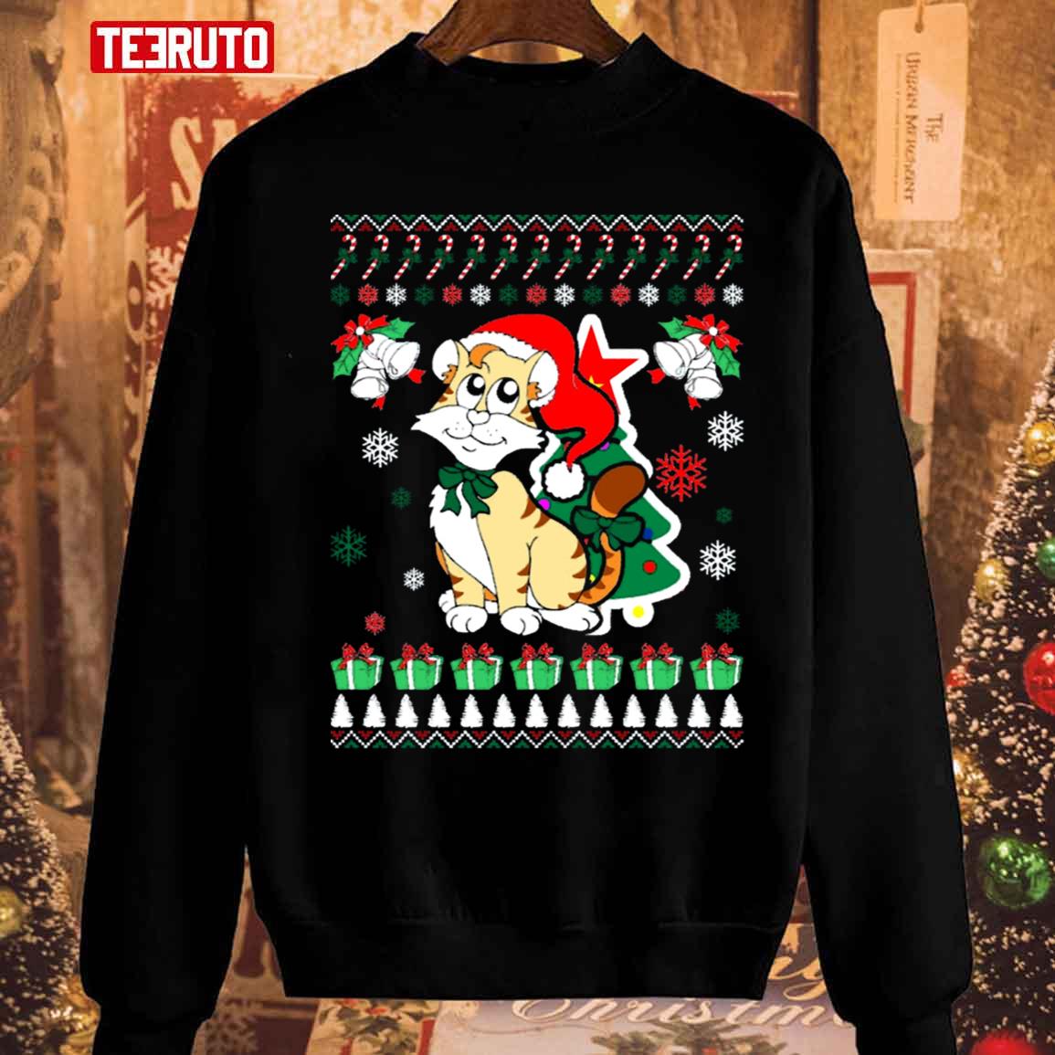 Christmas Cat Ugly Christmas Model Unisex Sweatshirt