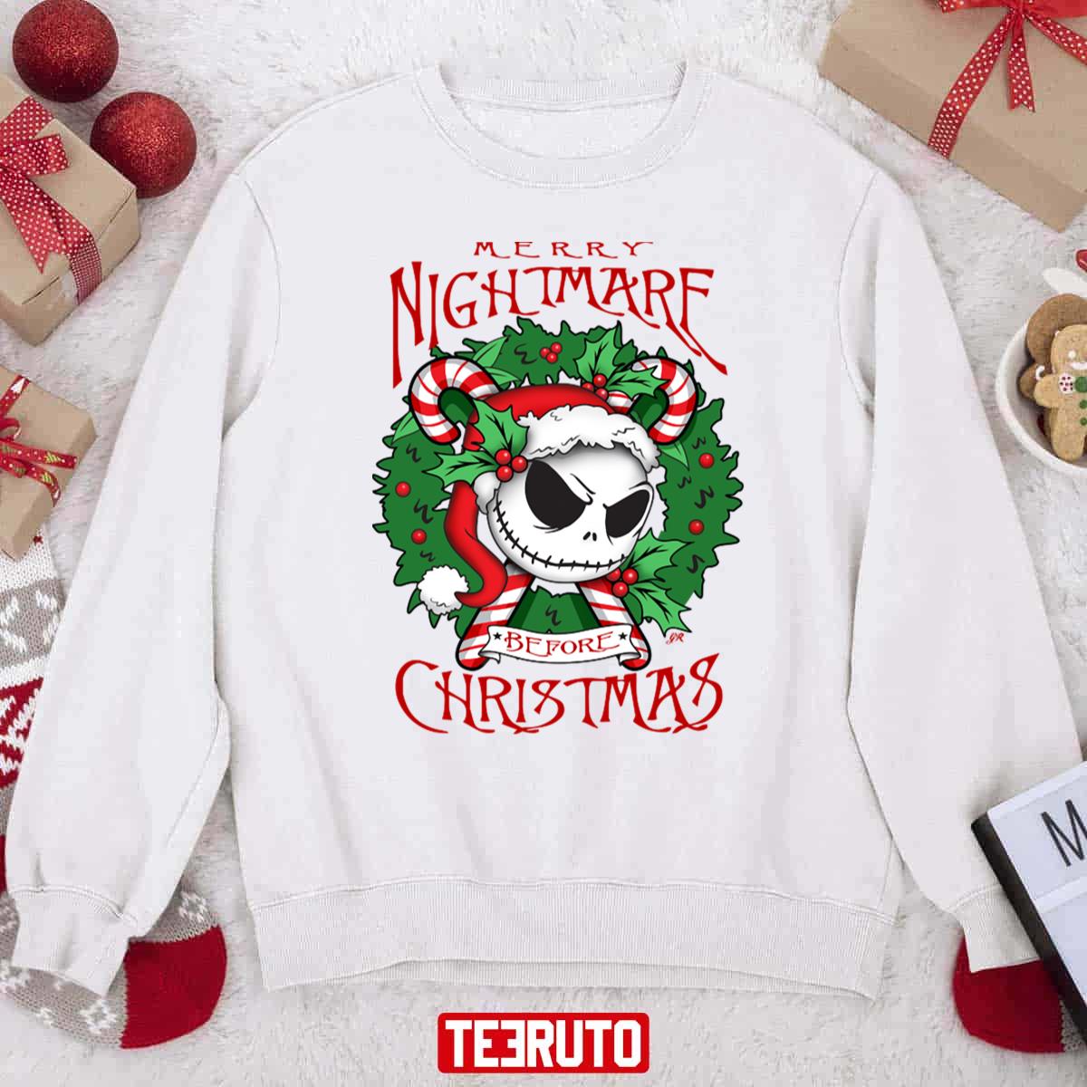 Christmas Jack Skellington Red Candy Cane Unisex Sweatshirt
