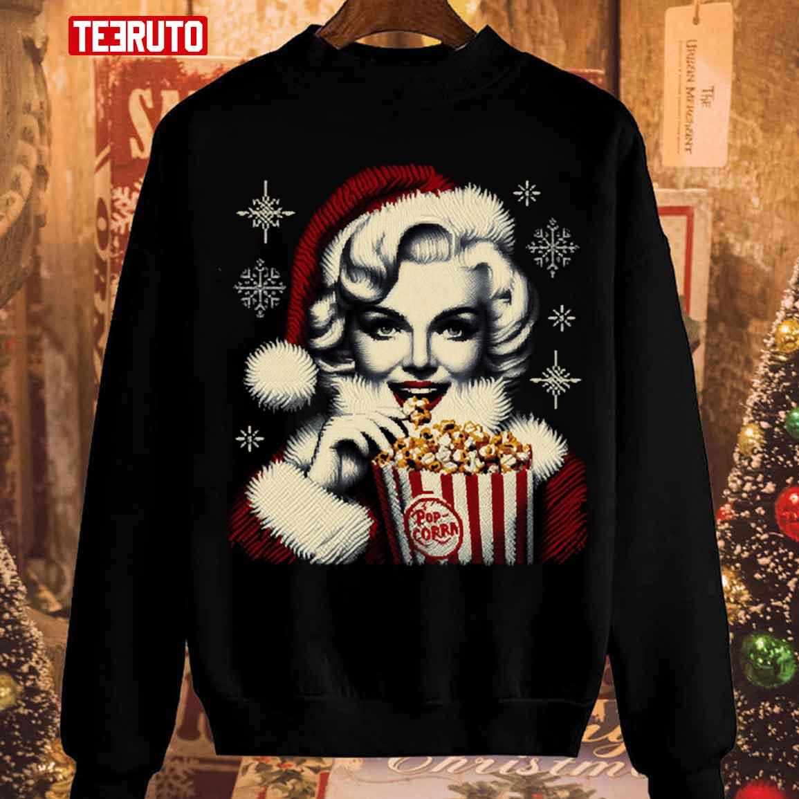 Christmas Santa Popstar Marilyn Monroe Unisex Sweatshirt