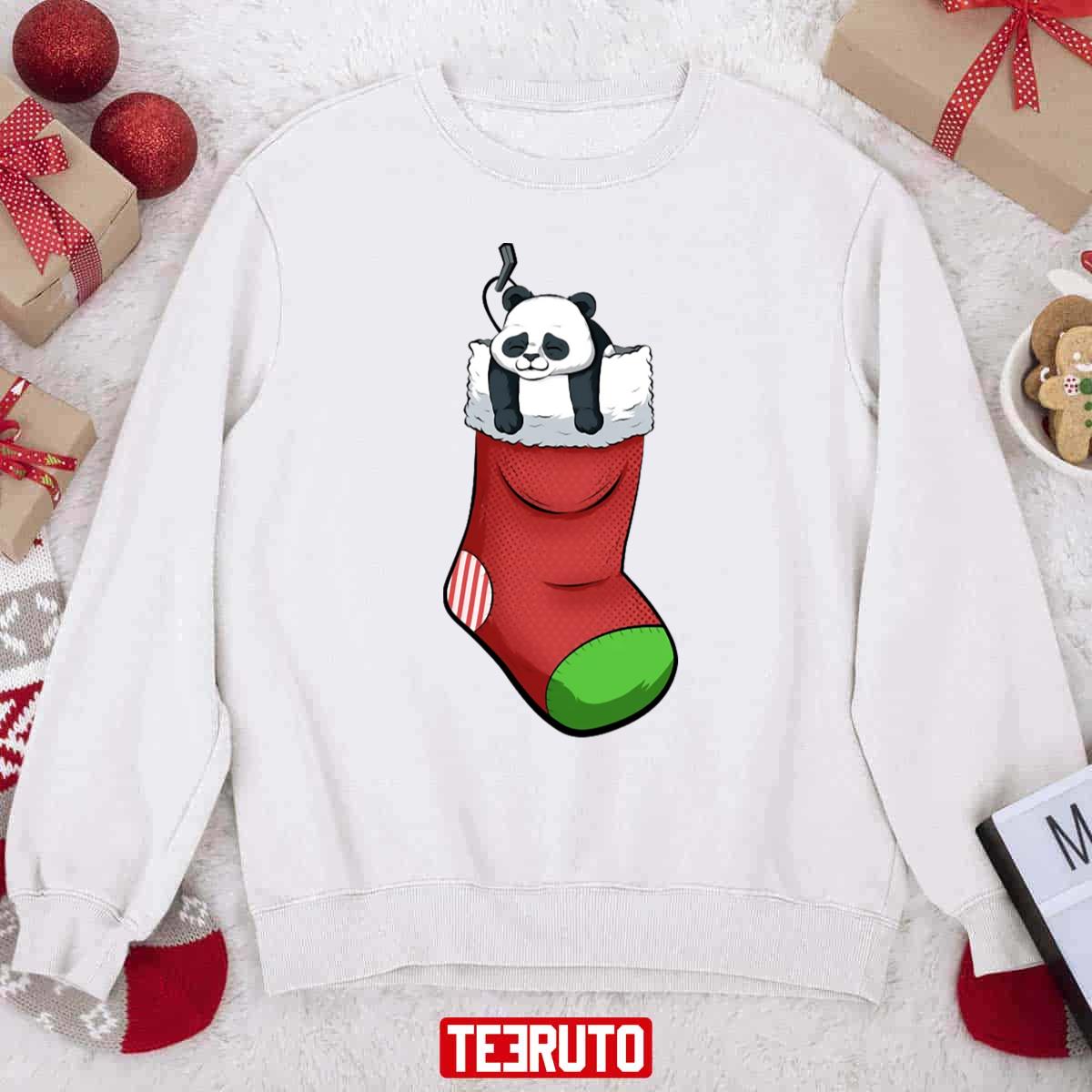 Christmas Sock Panda Unisex Sweatshirt