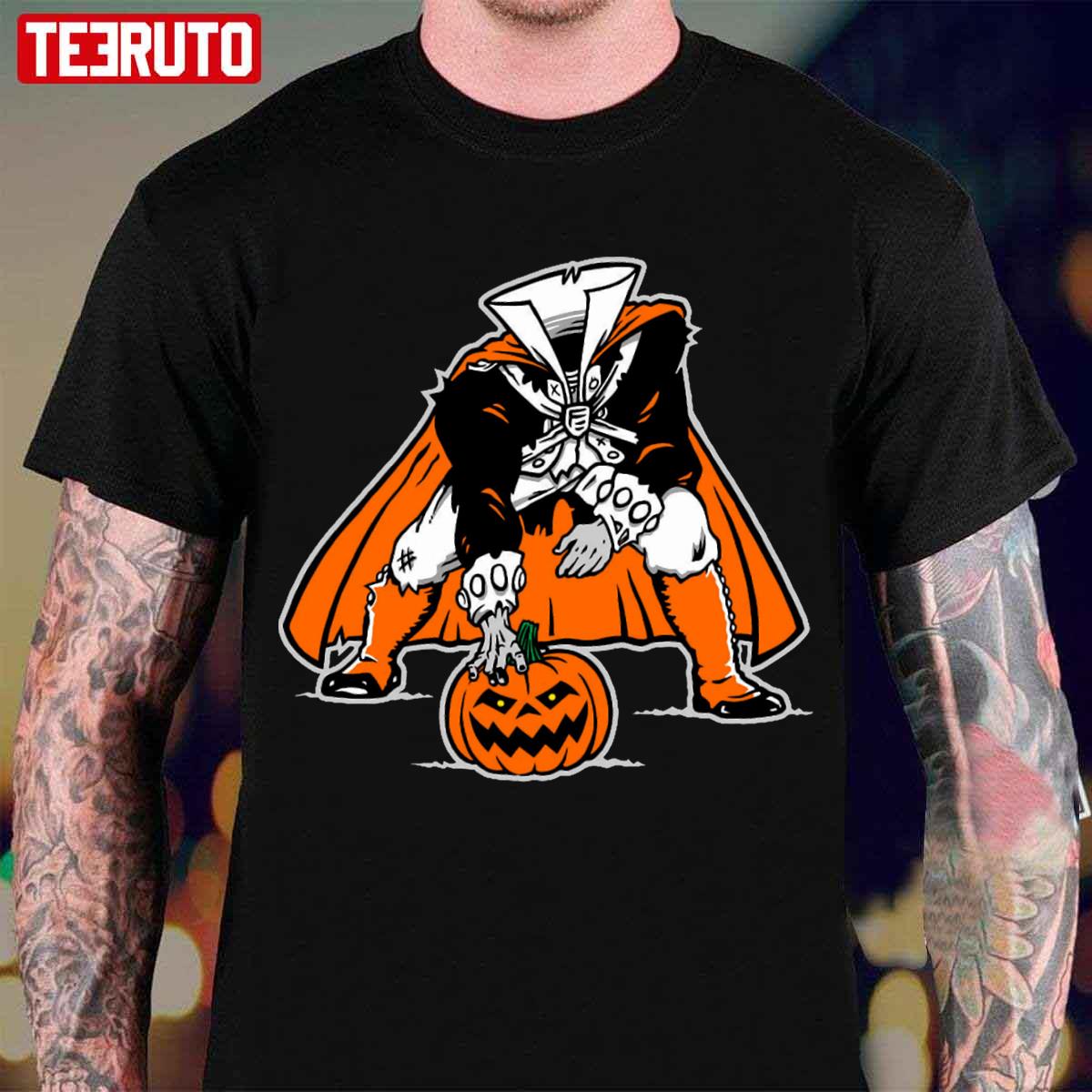 Headless Horseman Patriots Logo Halloween Unisex T-Shirt - Teeruto