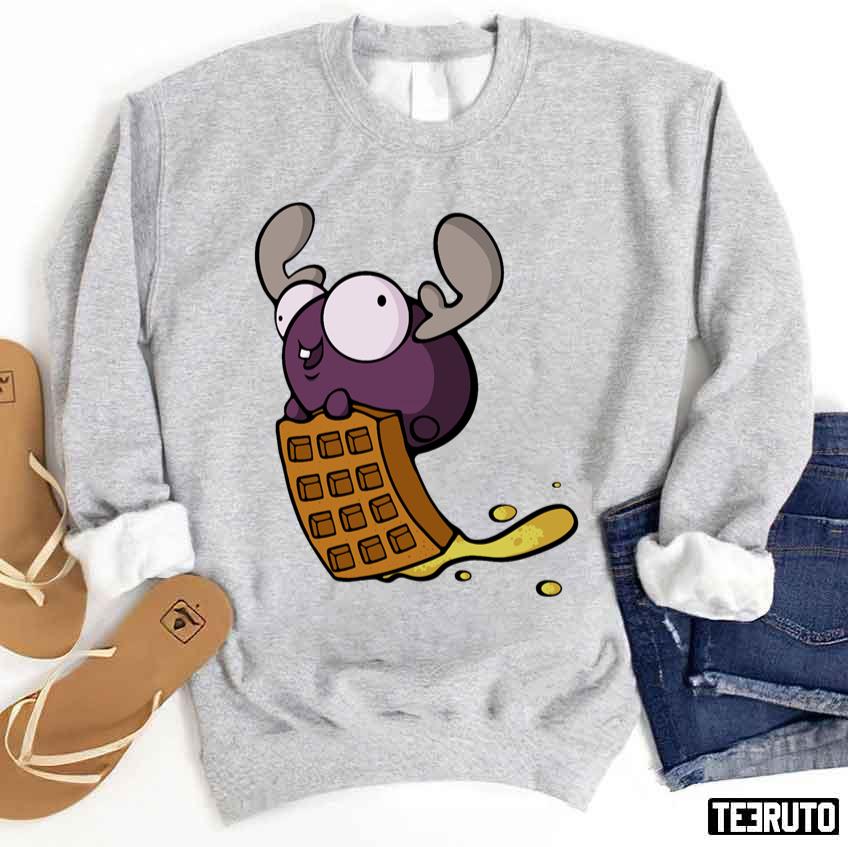 Mini Moose Riding A Waffle Unisex Sweatshirt