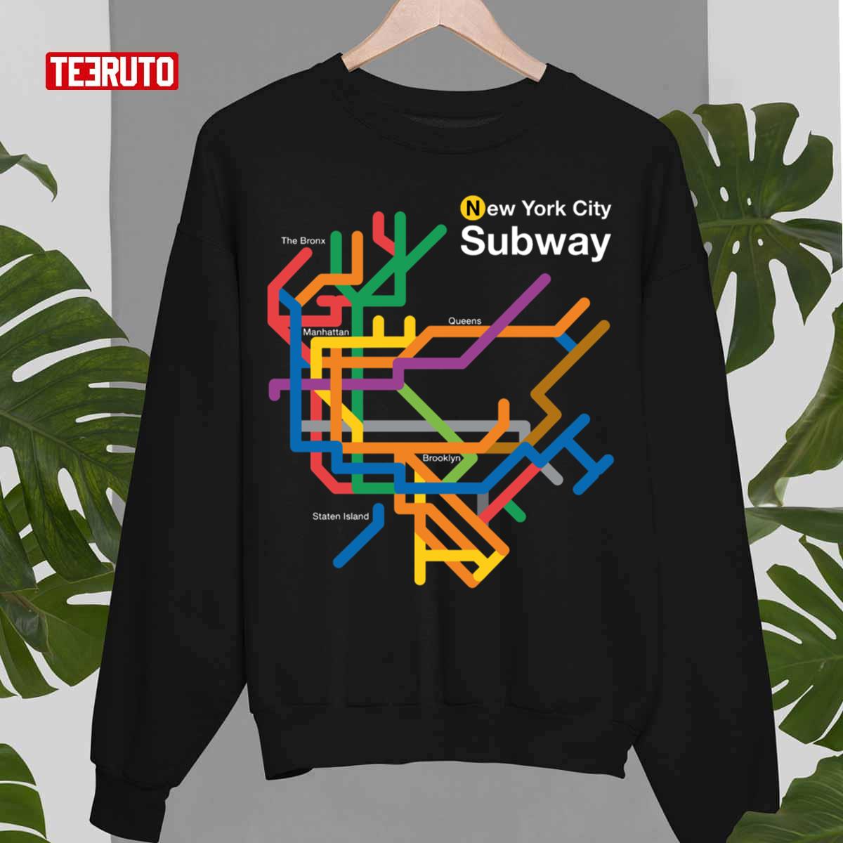 Nyc Subway Diagram Black Background Unisex Sweatshirt