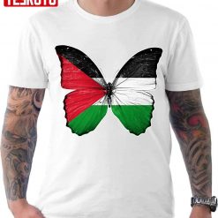 Palestine Flag Butterfly Unisex T-Shirt