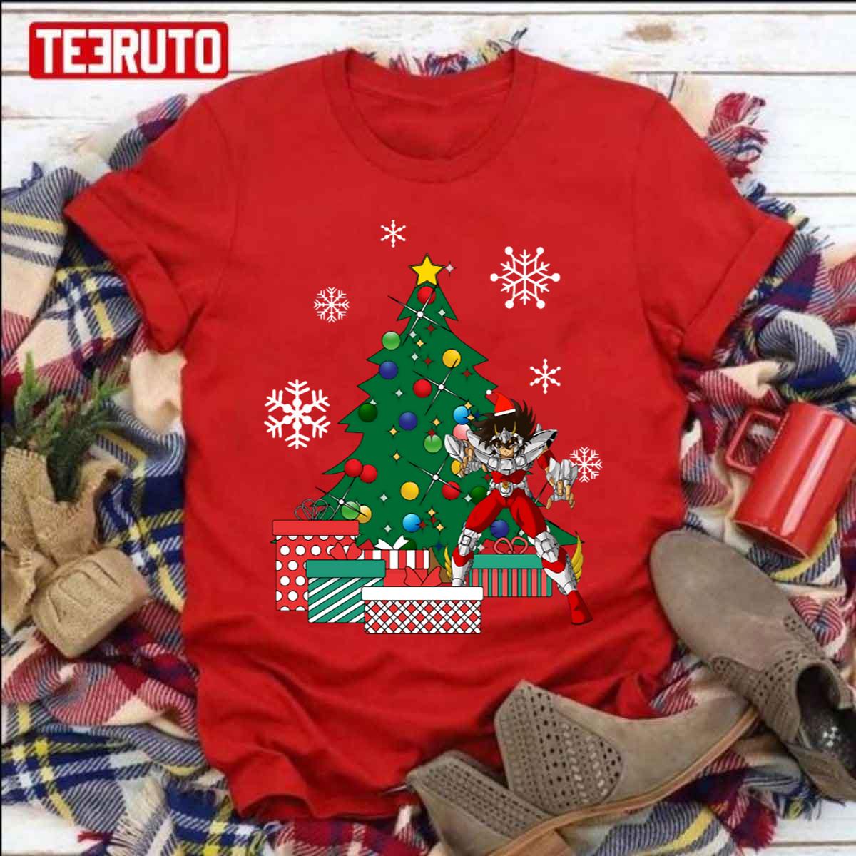 Pegasus Seiya Around The Christmas Tree Unisex T-Shirt