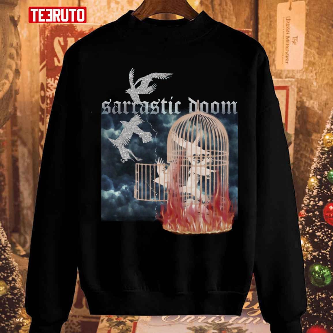 Sarcastic Doom Bird Cage Burning Sadness Freedom Unisex Sweatshirt