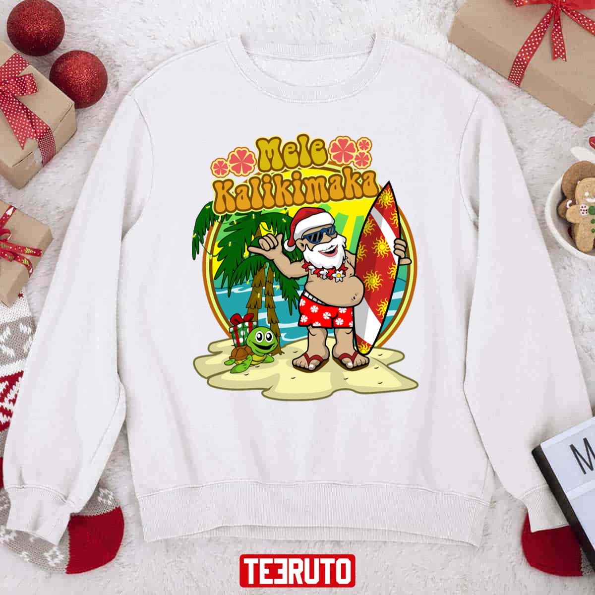 Surfer Santa Hawaiian Christmas Unisex Sweatshirt