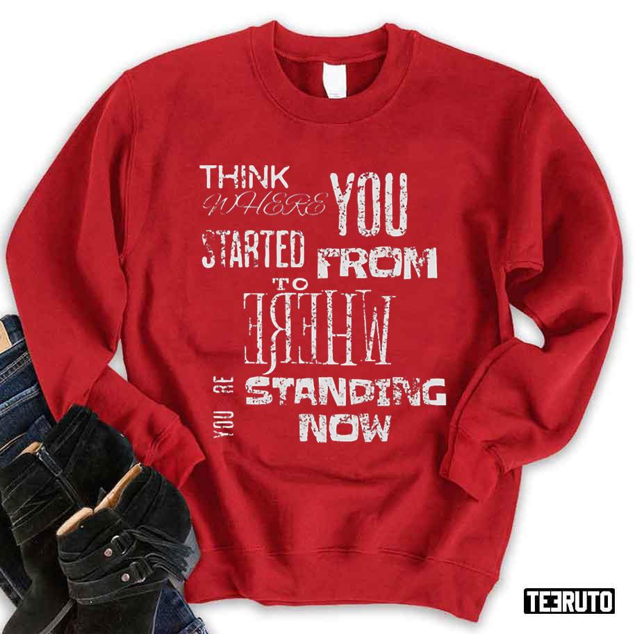 Think Where You Started White Letter Christmas Unisex Sweatshirt