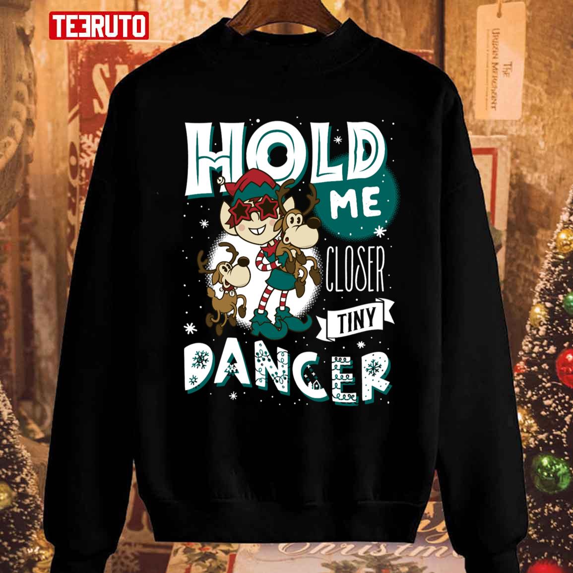 Tiny Dancer Vintage Cartoon Christmas Elfton John Unisex Sweatshirt