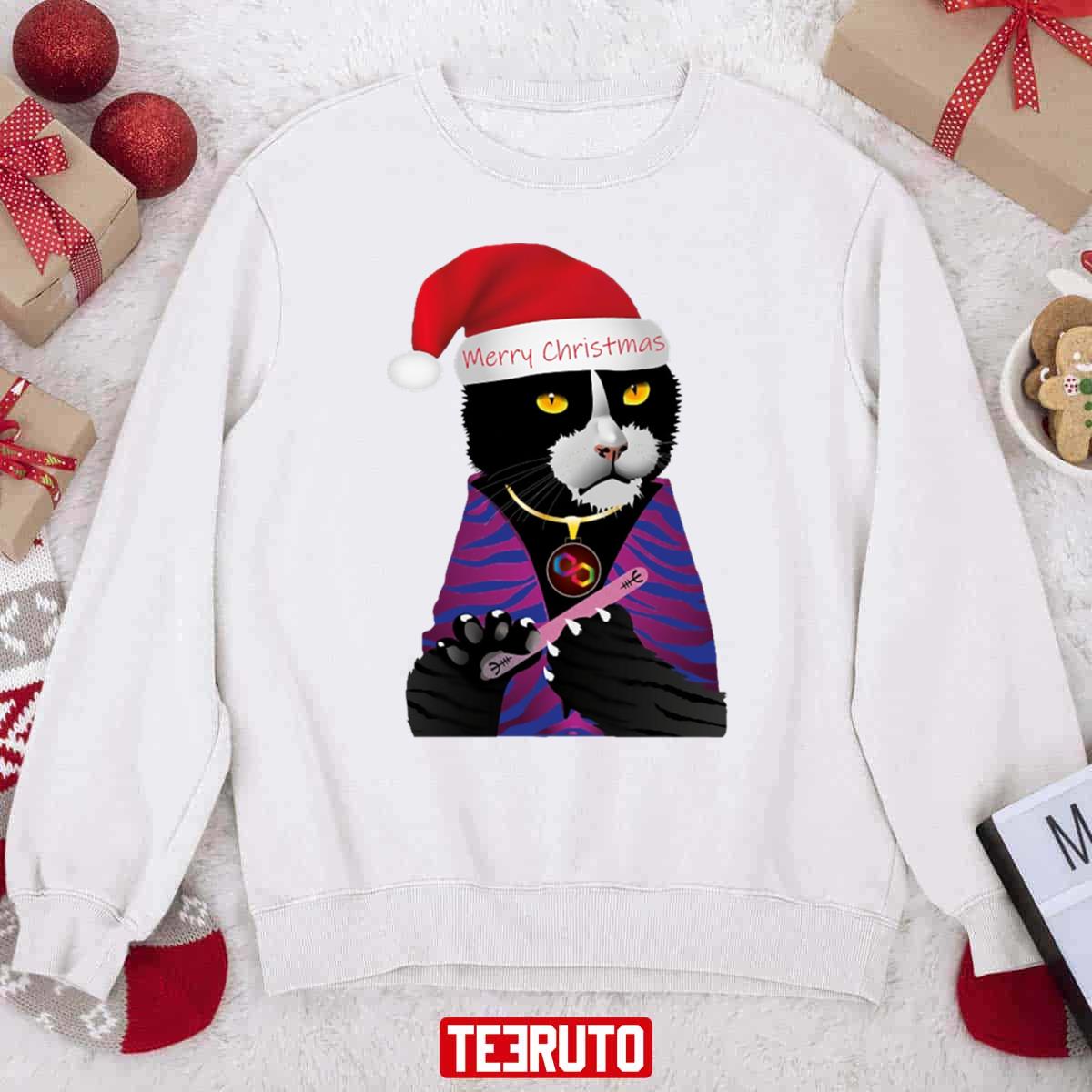 Tuxedo Cat The Carefree 204 Christmas Unisex Sweatshirt