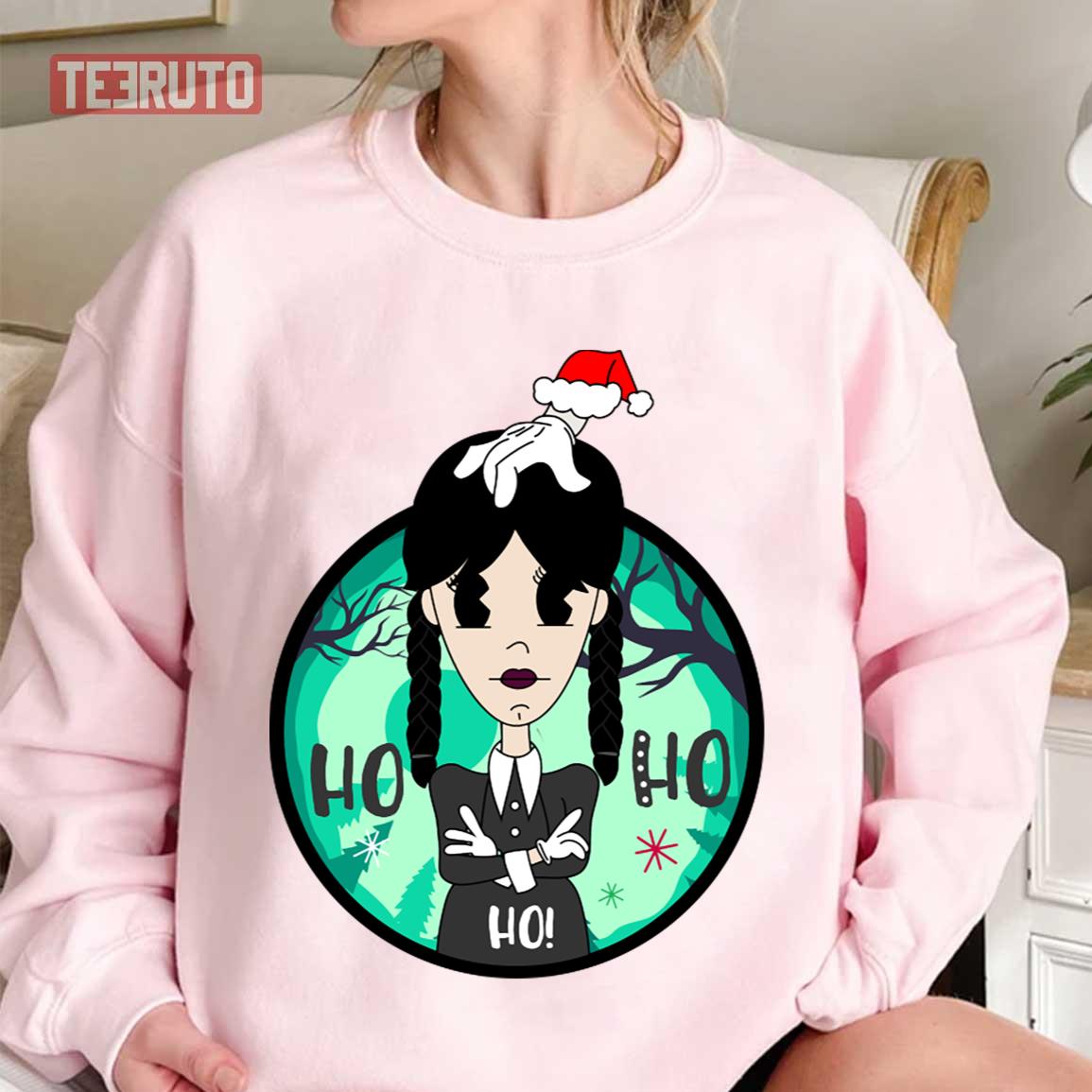 Wednesday Addams X Mas Chibi And The Thing Christmas Unisex Sweatshirt