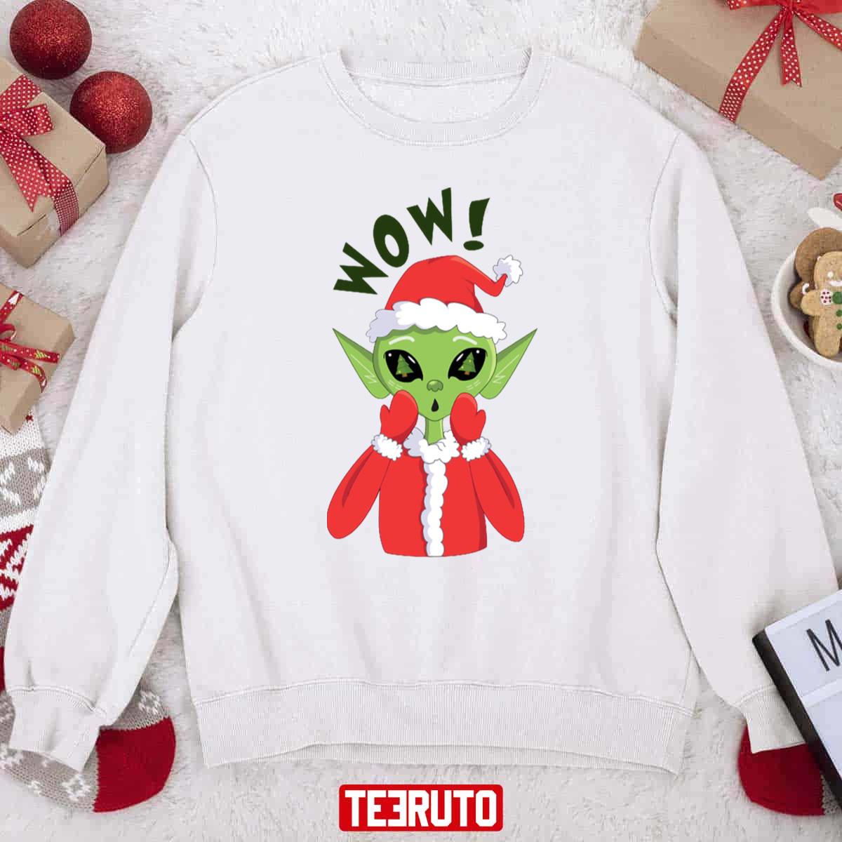 Wow Alien Xmas Unisex Sweatshirt